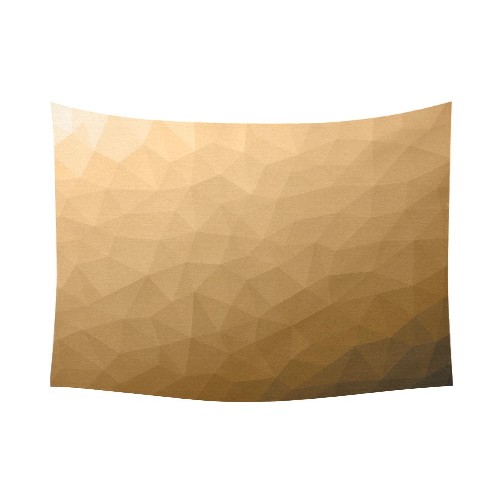 Brown gradient geometric mesh pattern Cotton Linen Wall Tapestry 80"x 60"