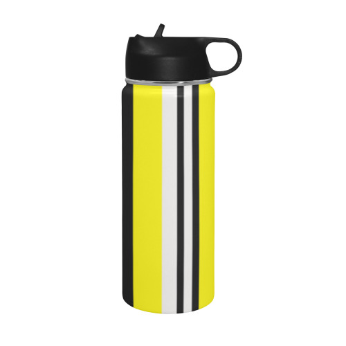 by stripes Insulated Water Bottle with Straw Lid (18 oz)