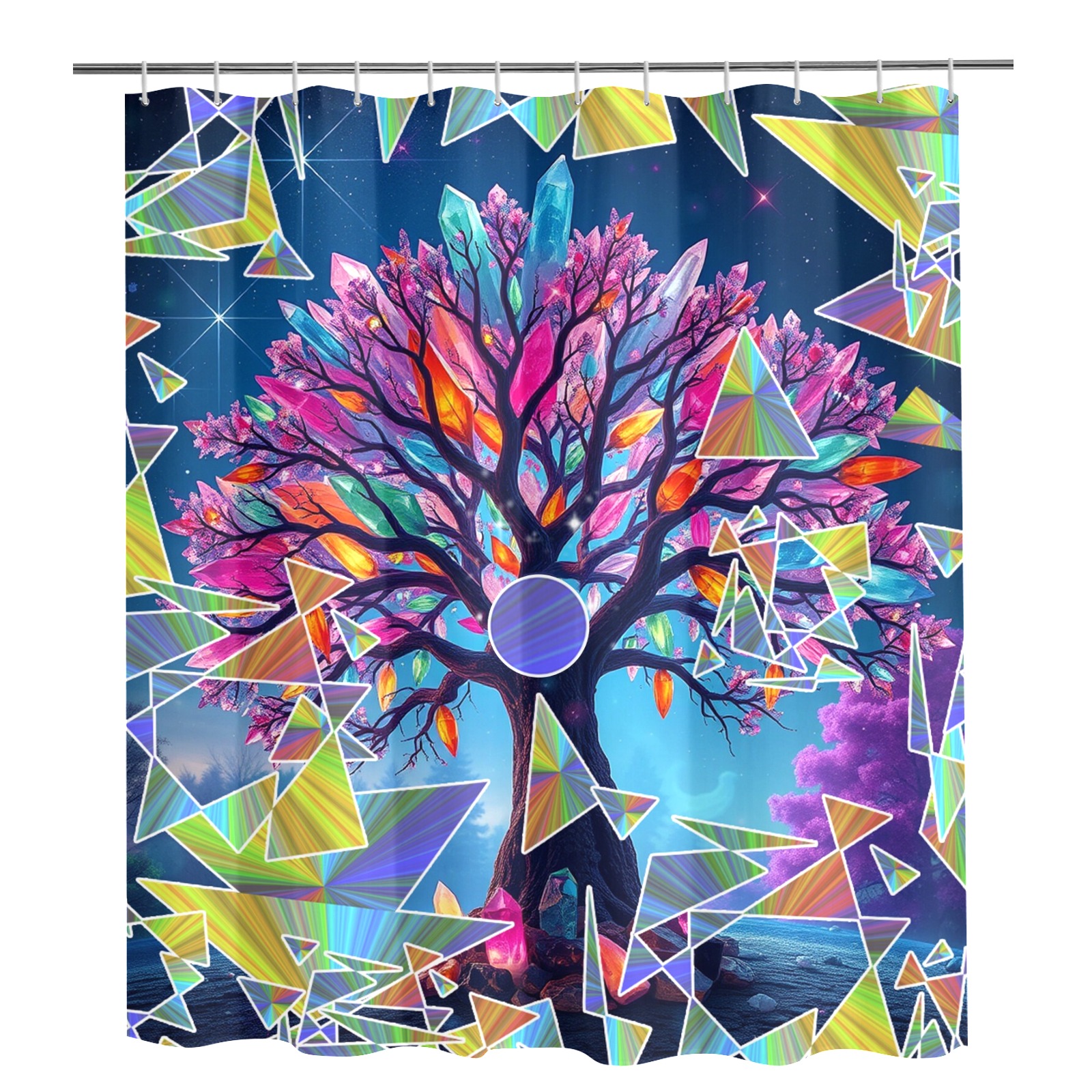 Crystal Abstract Tree Shower Curtain 72"x84"