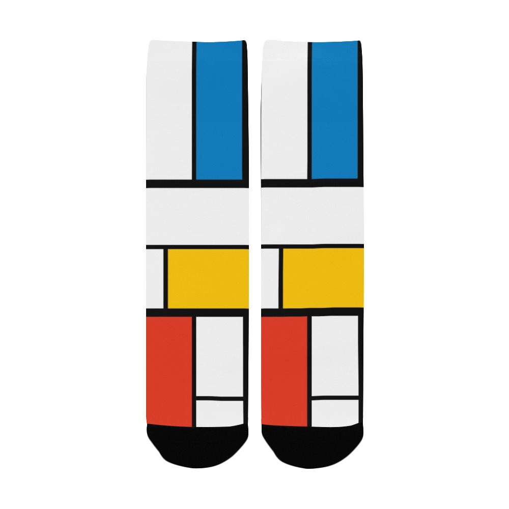 Mondrian De Stijl Modern Women's Custom Socks