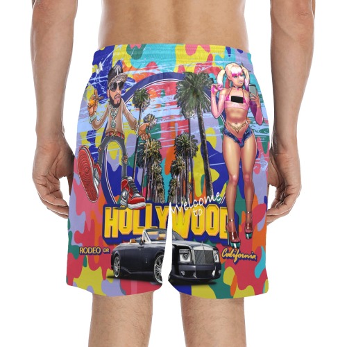 Welcome to Hollywood Collectable Fly Men's Mid-Length Beach Shorts (Model L51)