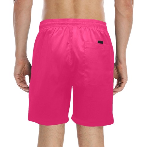 color ruby Men's Mid-Length Beach Shorts (Model L51)