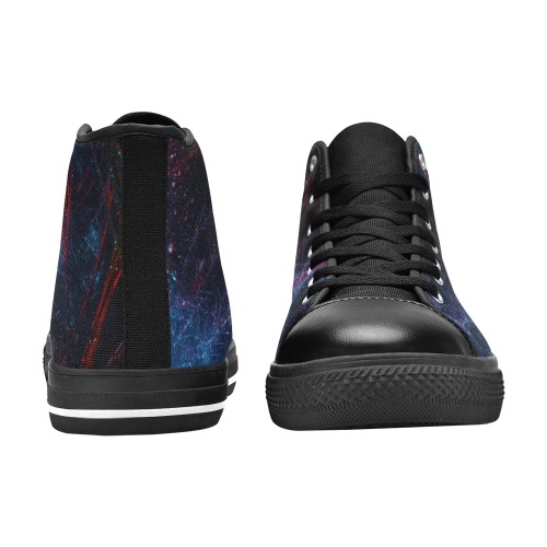 Abstract Men’s Classic High Top Canvas Shoes (Model 017)