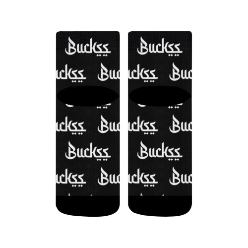 Buckss ankles white on black update Quarter Socks