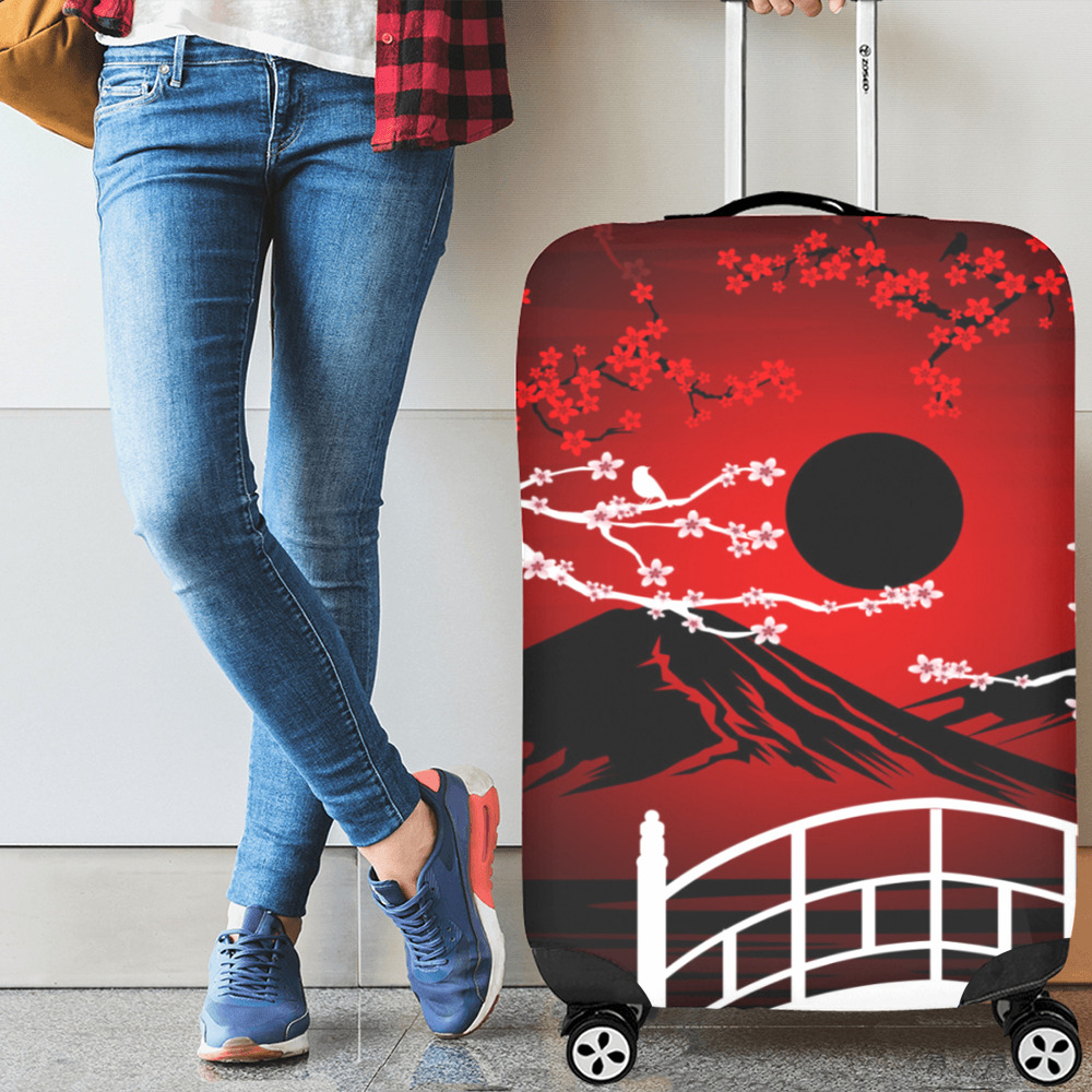 Red Blossom Luggage Cover/Large 26"-28"