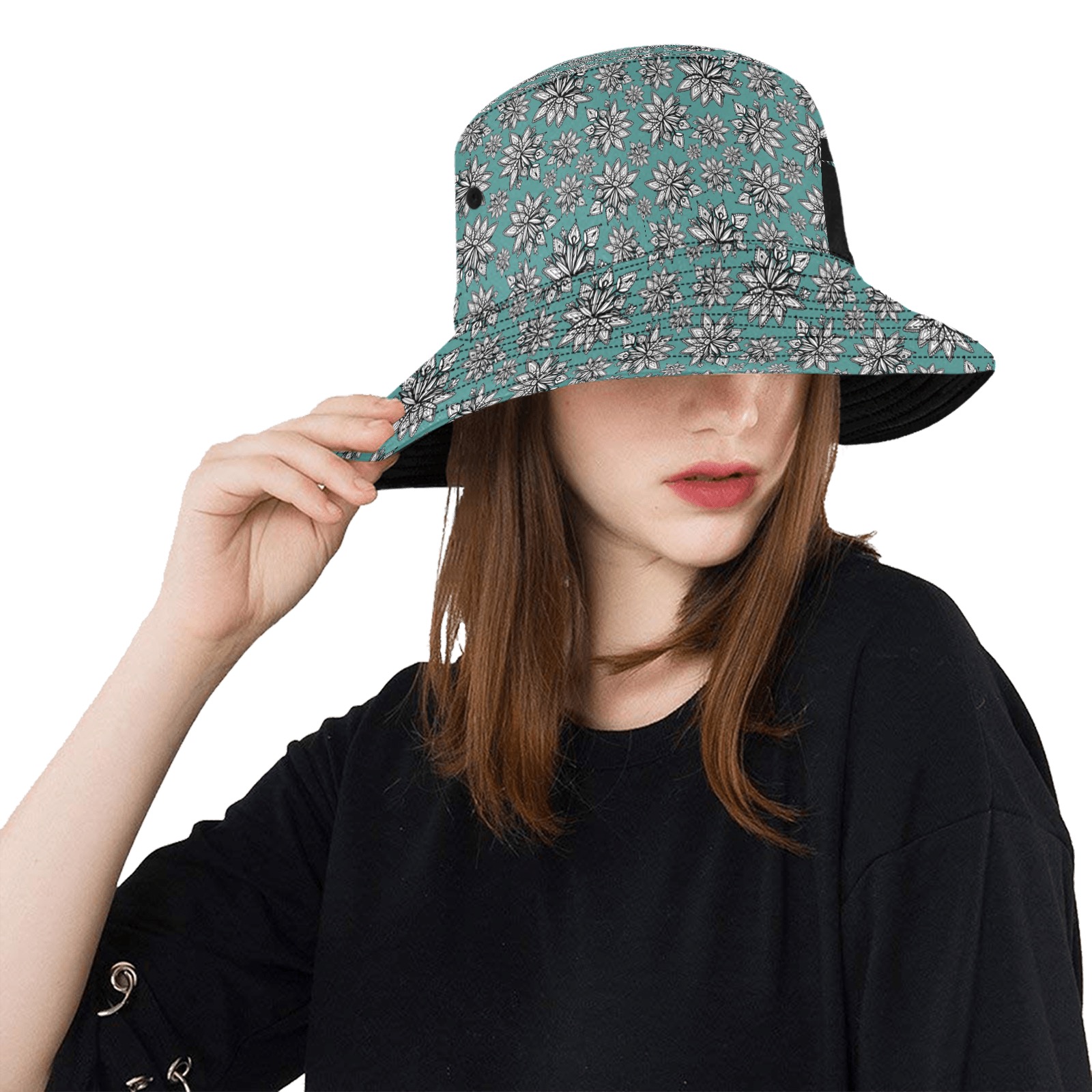 Creekside Floret - teal Unisex Summer Bucket Hat