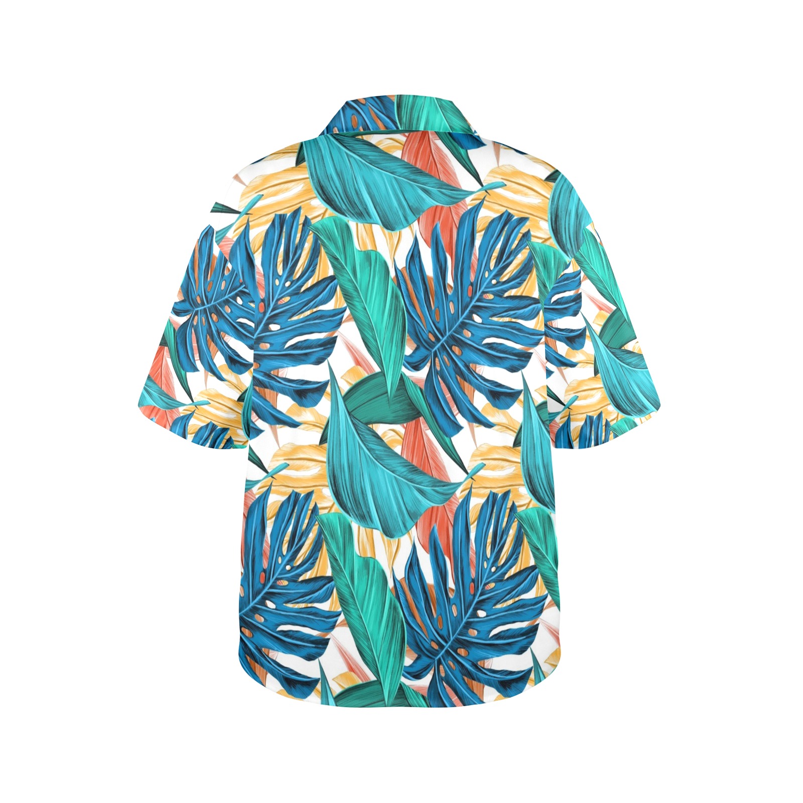 Tropical Jungle Leaves Women's All Over Print Hawaiian Shirt (T58-2)