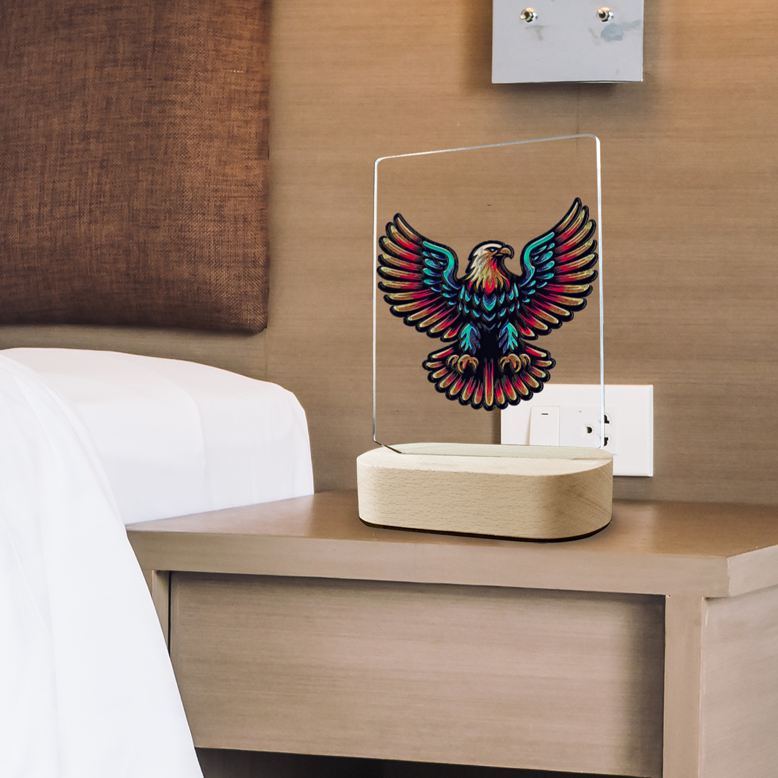 402 American Eagle Acrylic Photo Print with Wooden Stand