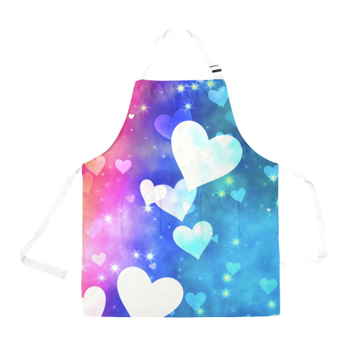 Dreamy Love Heart Sky Background All Over Print Apron