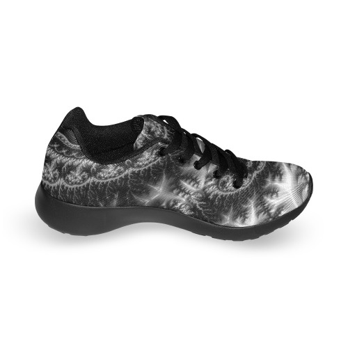 Silver Lace Collar Fractal Abstract Men’s Running Shoes (Model 020)