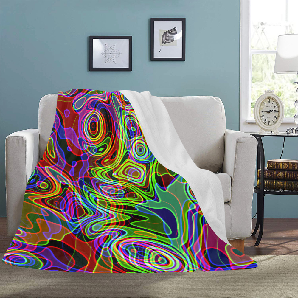 Abstract Retro Neon Pattern Background Design Ultra-Soft Micro Fleece Blanket 60"x80"