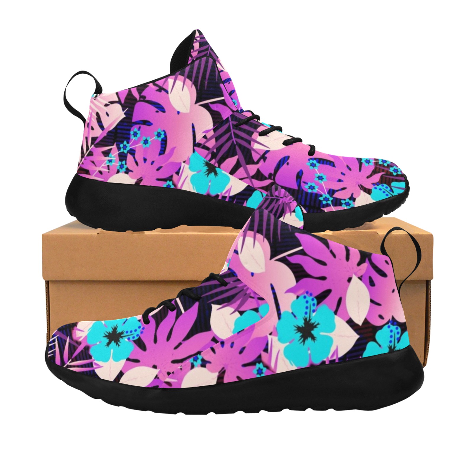 GROOVY FUNK THING FLORAL PURPLE Men's Chukka Training Shoes (Model 57502)