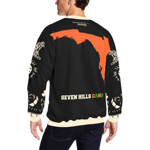 The Nation of Rattlers Men's Oversized Fleece Crew Sweatshirt (Model H18)