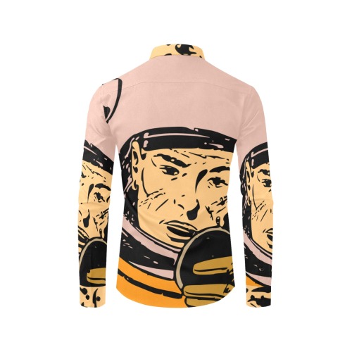 astronaut Men's All Over Print Casual Dress Shirt (Model T61)
