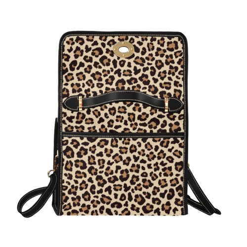 Cheetah-Pattern Waterproof Canvas Bag-Black (All Over Print) (Model 1641)