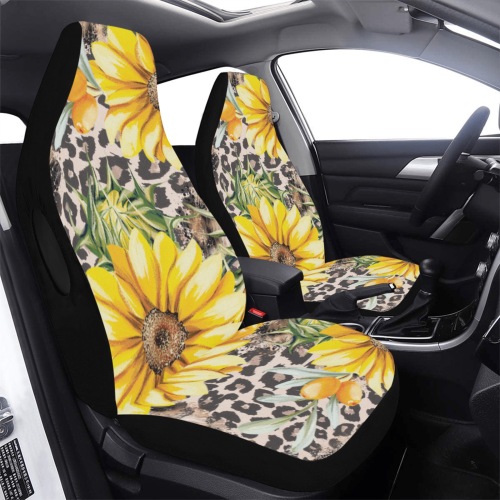 leopard sunflower car seat covers Car Seat Cover Airbag Compatible (Set of 2)