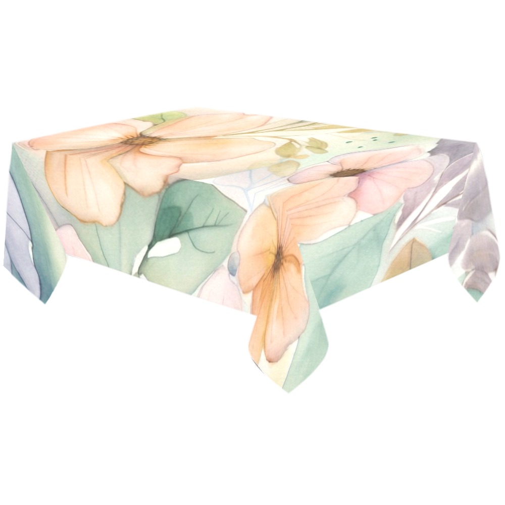 Watercolor Floral 1 Thickiy Ronior Tablecloth 120"x 60"
