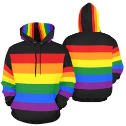 Gay Pride Rainbow Flag Stripes All Over Print Hoodie for Men (USA Size) (Model H13)