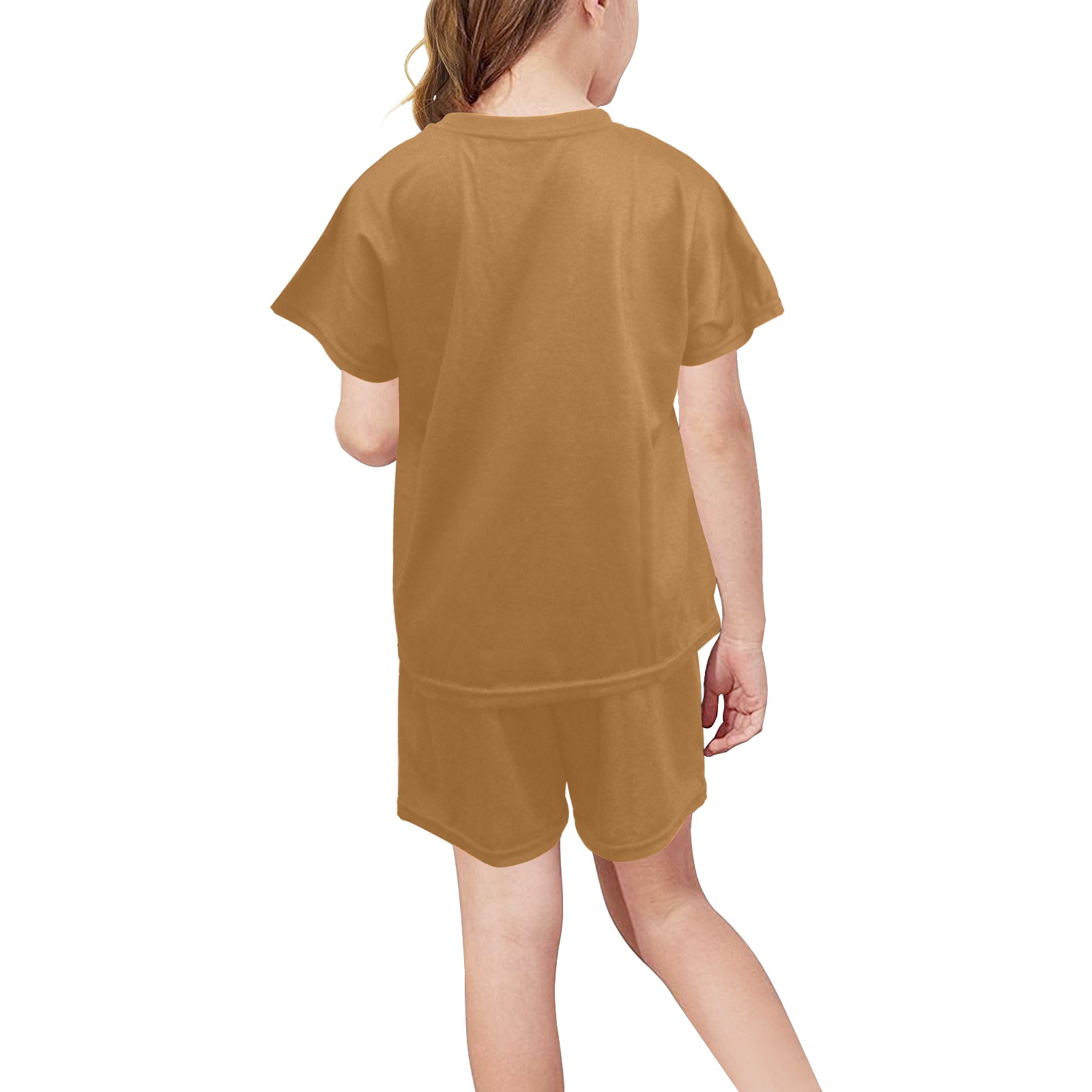 Sudan Brown Big Girls' Short Pajama Set