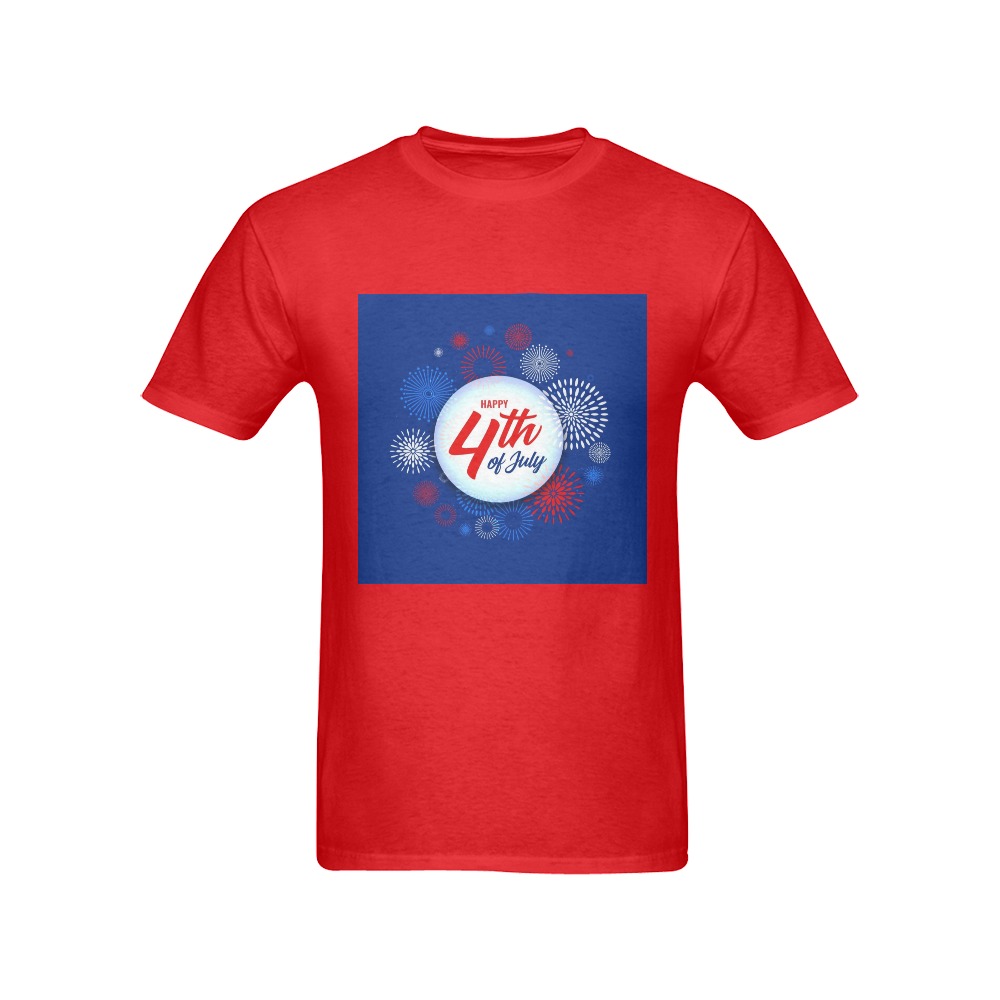 Happy 4th of July Men's T-Shirt in USA Size (Front Printing Only)