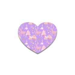 Pink and Purple and Gold Christmas Design Heart Coaster