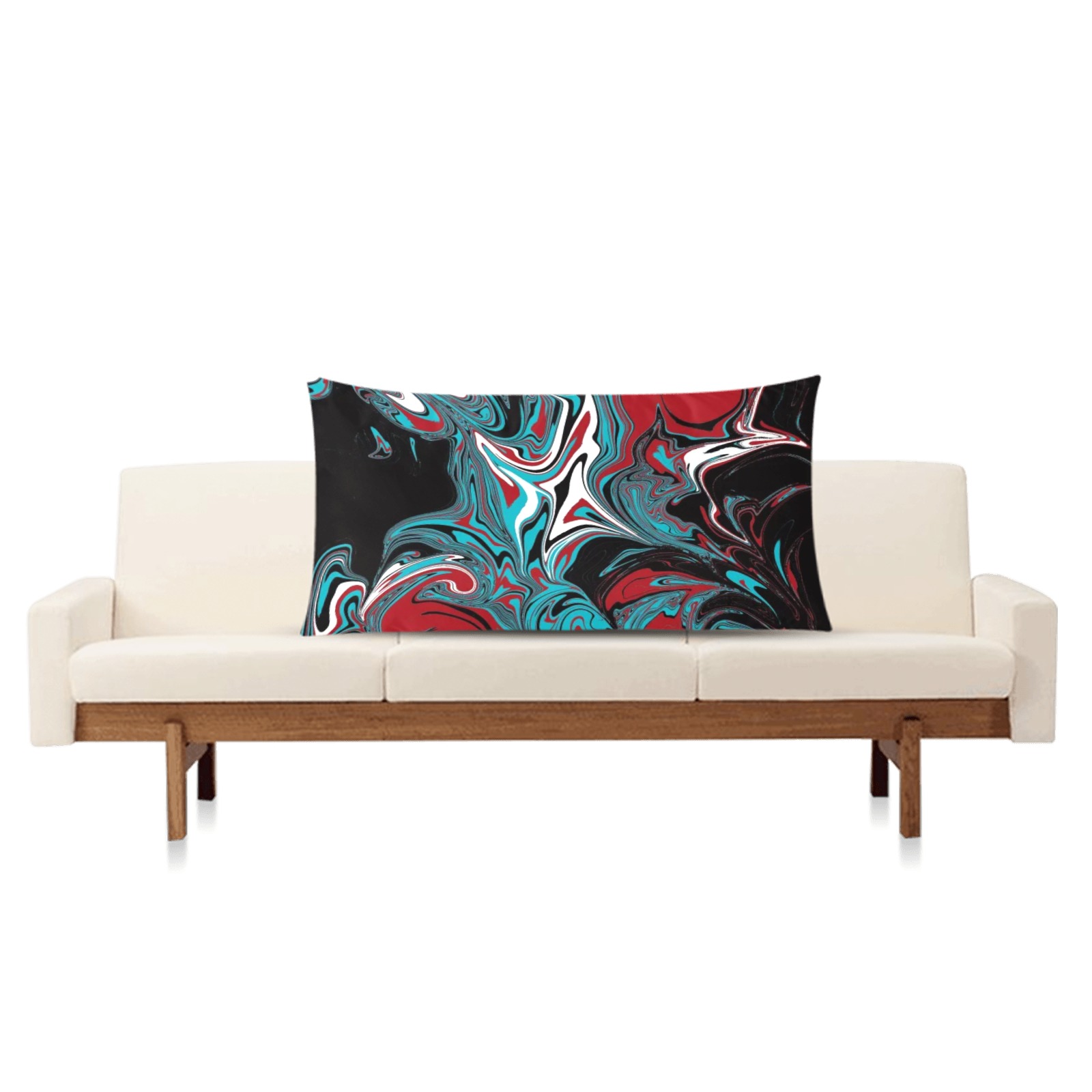 Dark Wave of Colors Rectangle Pillow Case 20"x36"(Twin Sides)