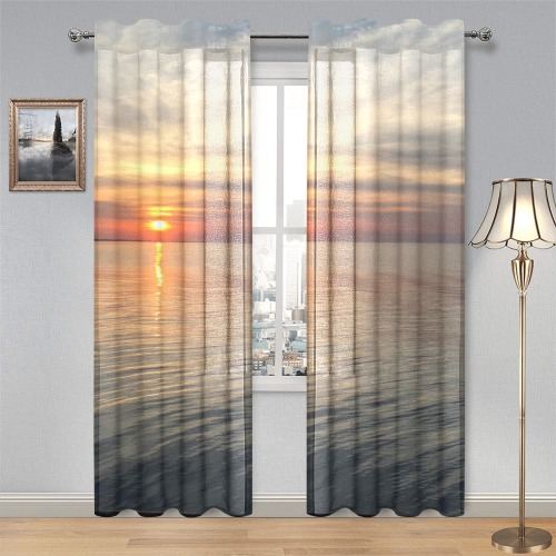 Early Sunset Gauze Curtain 28"x84" (Two-Piece)