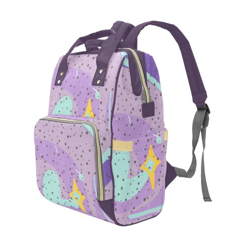 Purple Multi-Function Diaper Backpack/Diaper Bag (Model 1688)