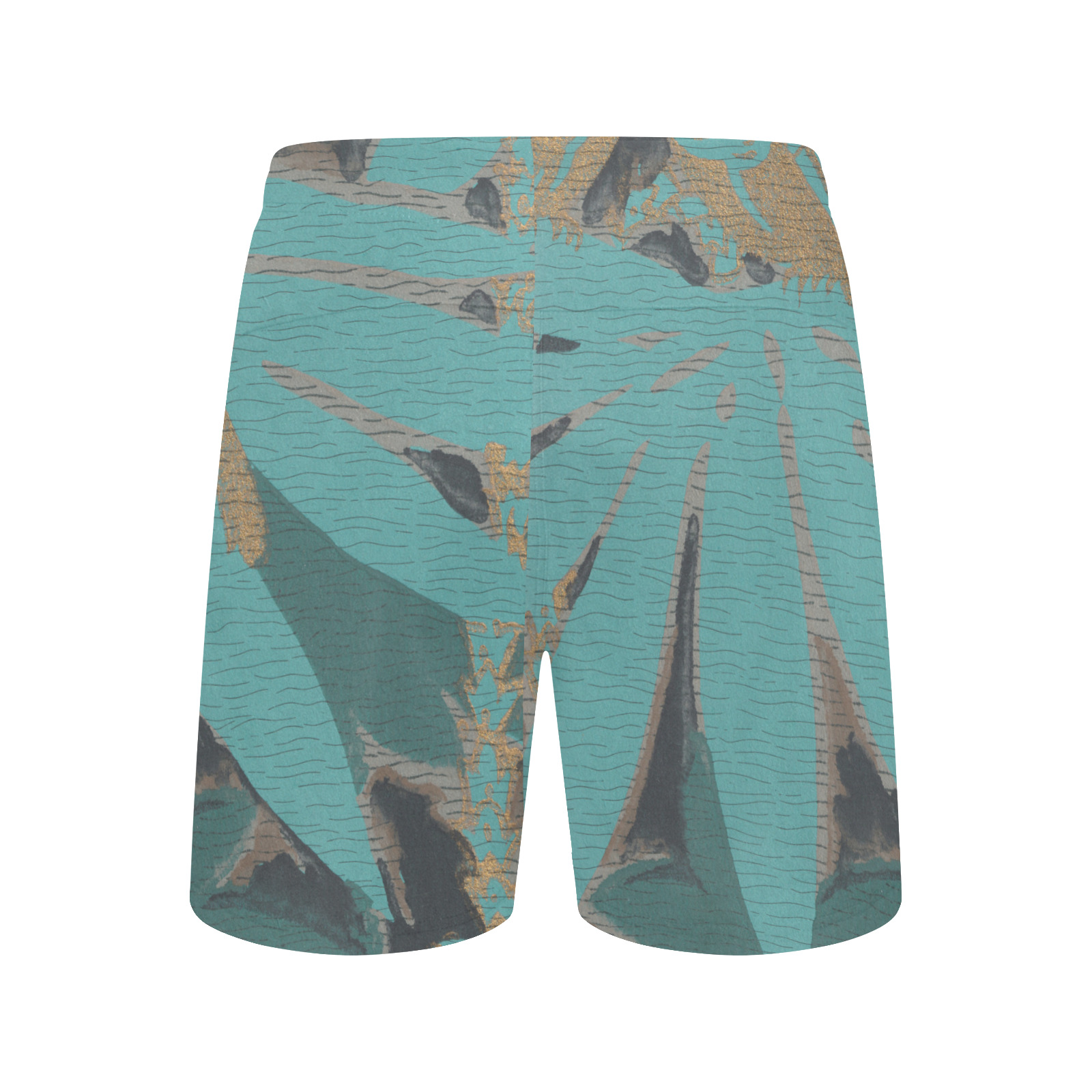 Hawaiian Green Men's Mid-Length Beach Shorts (Model L47)