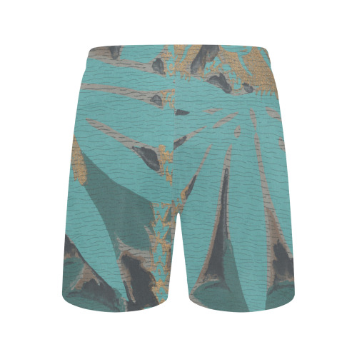Hawaiian Green Men's Mid-Length Beach Shorts (Model L47)