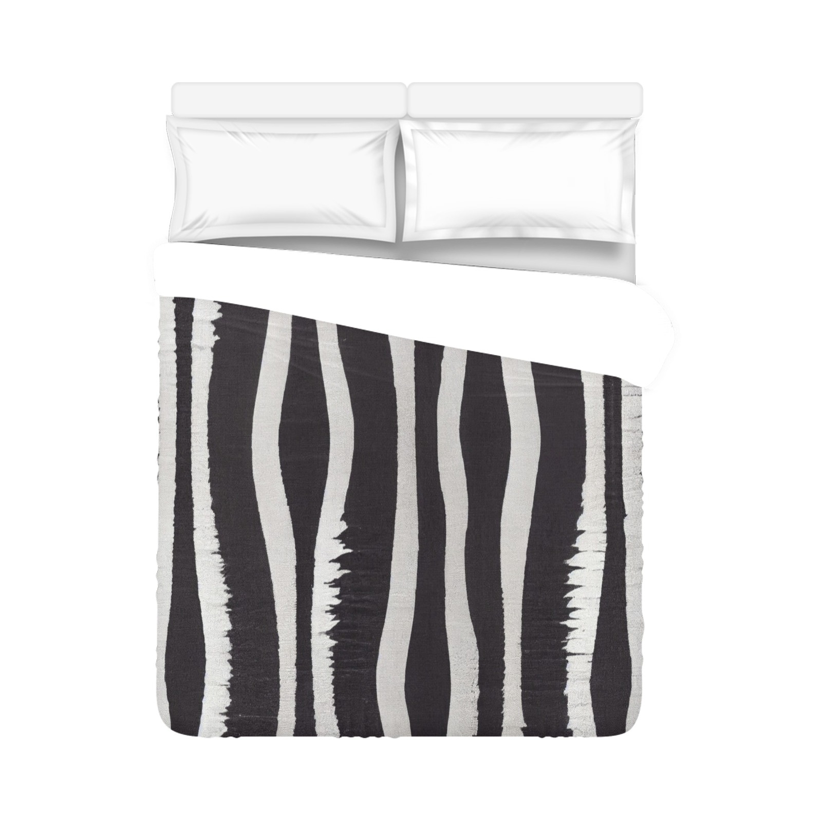 black and white zebra print Duvet Cover 86"x70" ( All-over-print)
