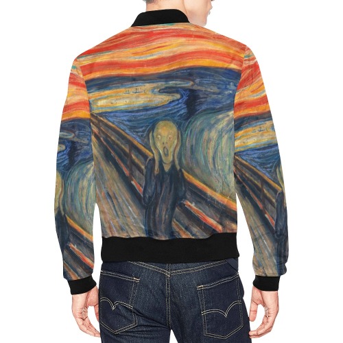 Edvard Munch-The scream All Over Print Bomber Jacket for Men (Model H19)
