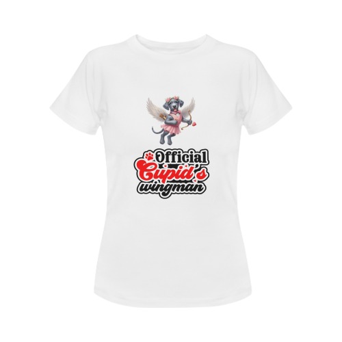 Cupid Black Lab Official Cupid's Wingman Women's T-Shirt in USA Size (Two Sides Printing)