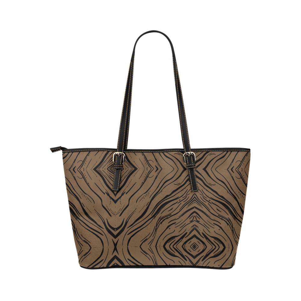 abstract-pattern Leather Tote Bag/Large (Model 1651)