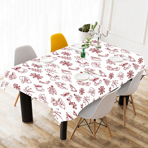 Christmas breakfast Cotton Linen Tablecloth 60"x 104"