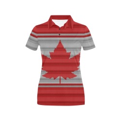 Canada Knit Team Shirts Women's All Over Print Polo Shirt (Model T55)