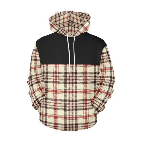 Brown Tartan All Over Print Hoodie for Men (USA Size) (Model H13)