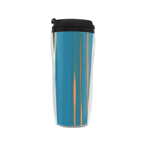 Black Turquoise And Orange Go! Abstract Art Reusable Coffee Cup (11.8oz)