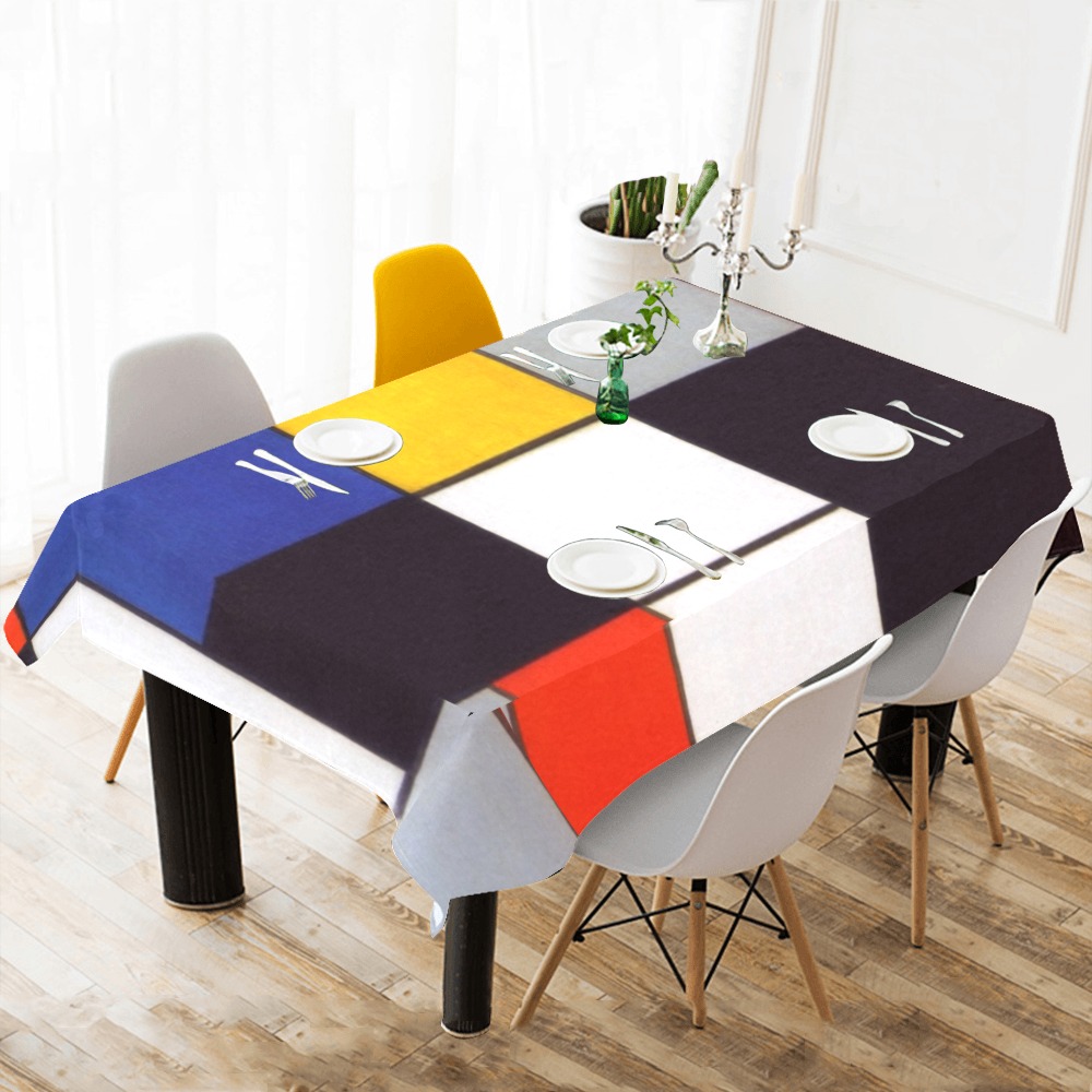 Composition A by Piet Mondrian Cotton Linen Tablecloth 60"x 104"