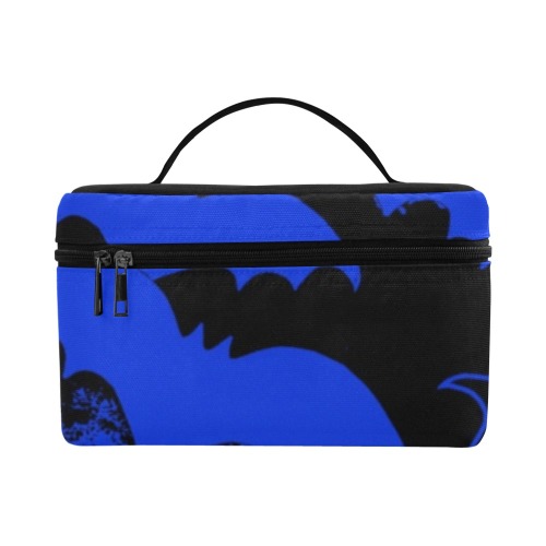 Black Bats In Flight Blue Cosmetic Bag/Large (Model 1658)