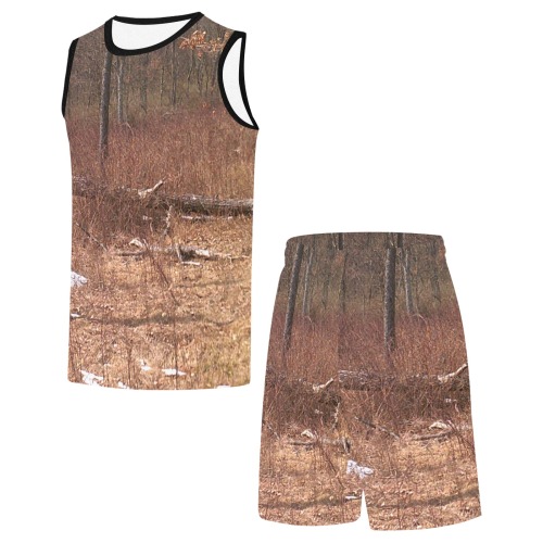 Falling tree in the woods All Over Print Basketball Uniform