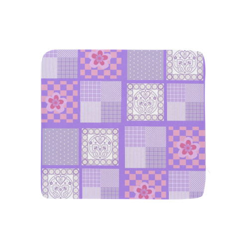Pink and Purple Patchwork Design Rectangular Seat Cushion