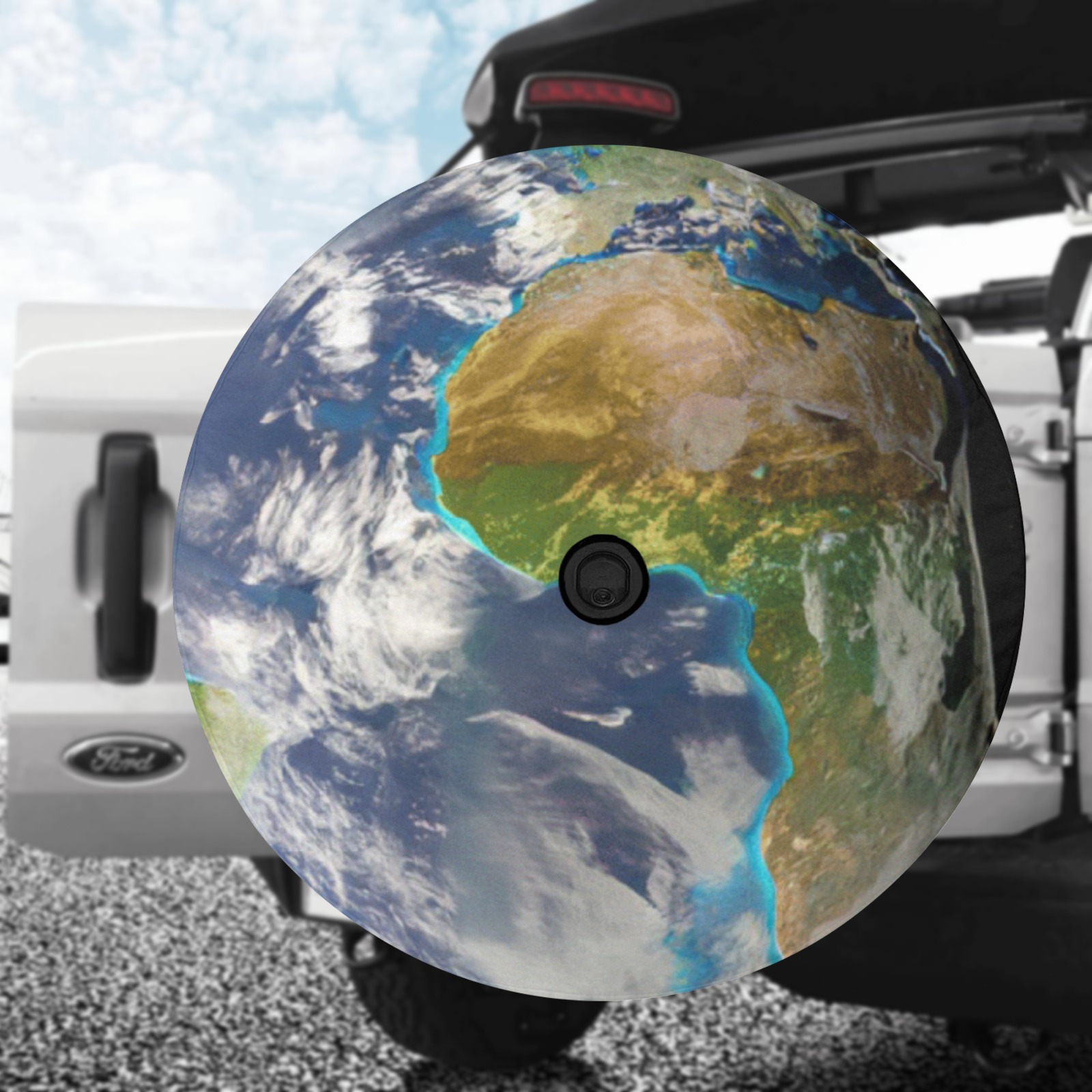 image of earth Spare Tire Cover with Backup Camera Hole (32 Inch)