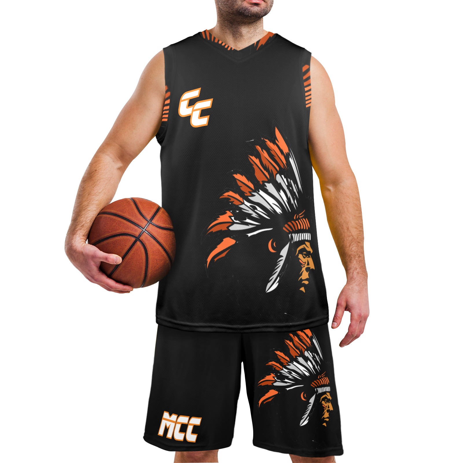 Basketball Outfit Men's V-Neck Basketball Uniform
