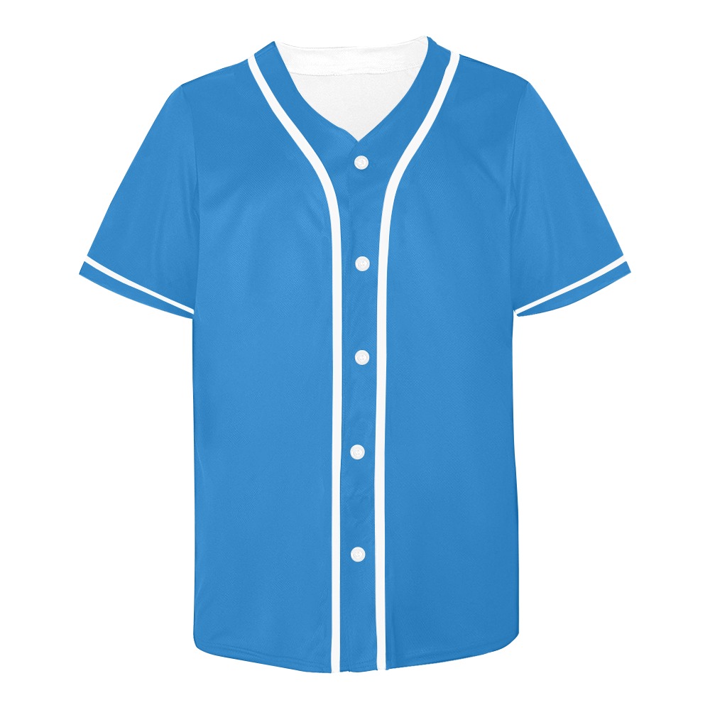 Plain American Blue All Over Print Baseball Jersey for Men (Model T50)