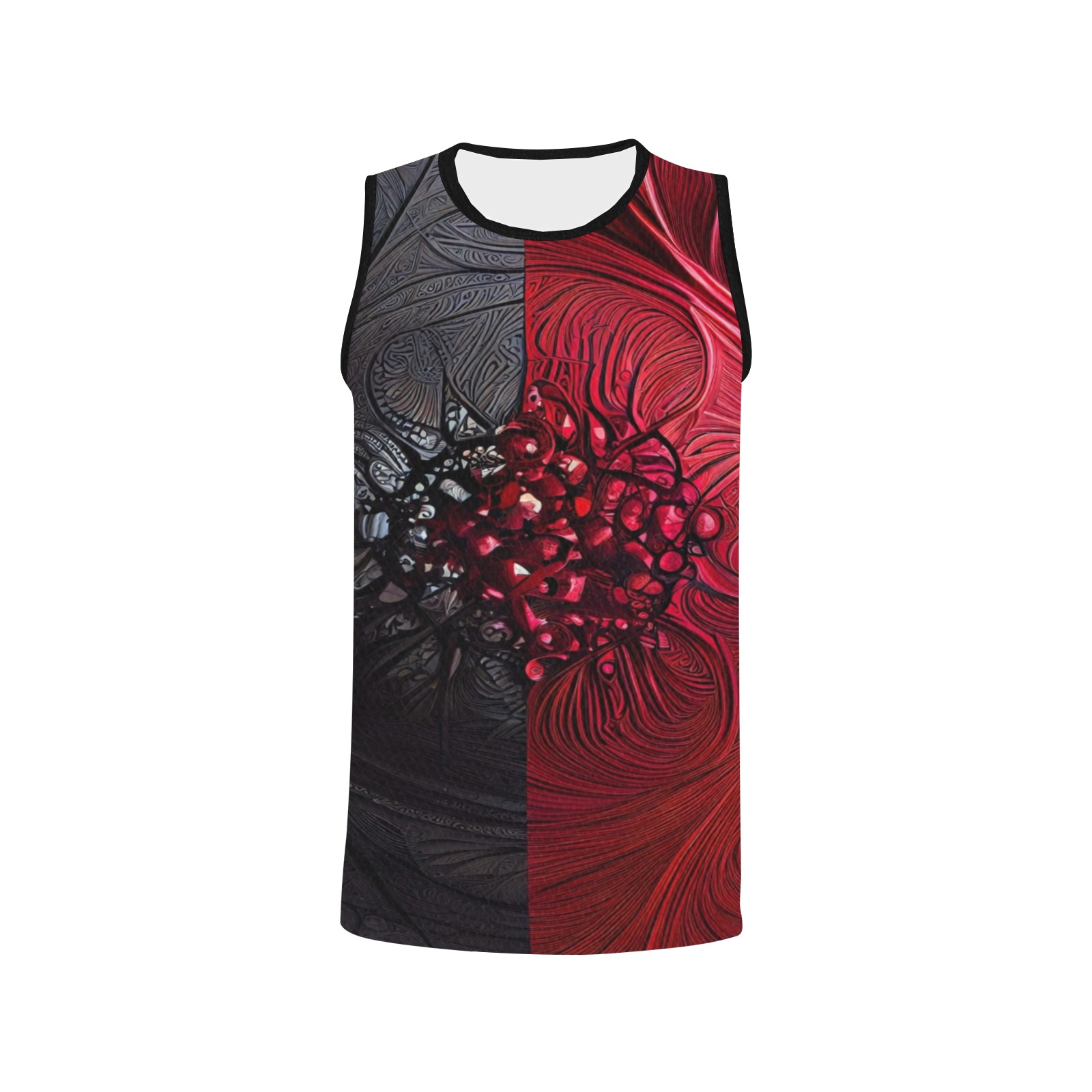red and black shield All Over Print Basketball Jersey