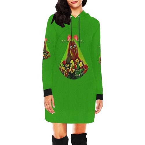 rose woman comes in peace All Over Print Hoodie Mini Dress (Model H27)