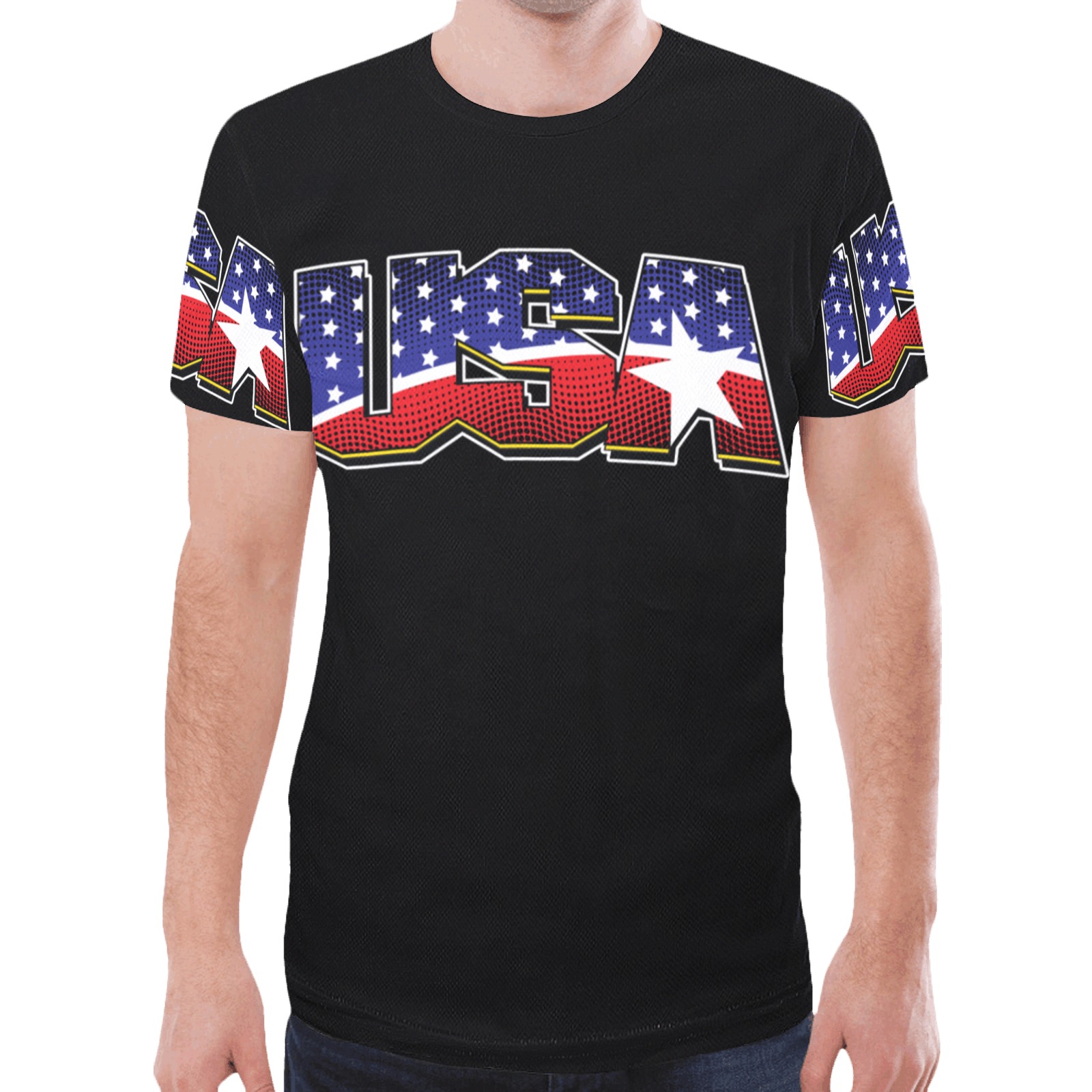 USA New All Over Print T-shirt for Men (Model T45)