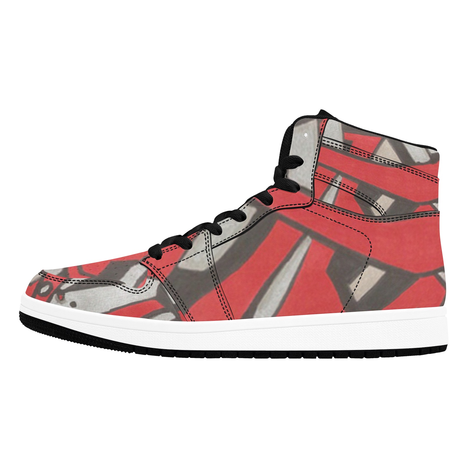 Ruby Graffiti Men's High Top Sneakers (Model 20042)