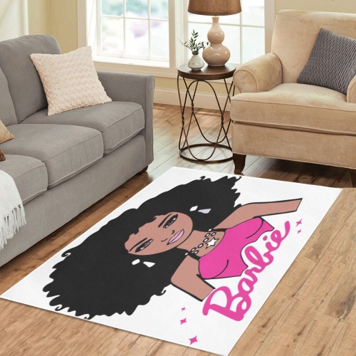 Afro Barbie Room Rug Area Rug 5'3''x4'